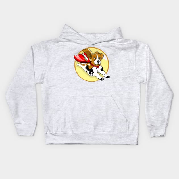 Super Beagle Kids Hoodie by mailboxdisco